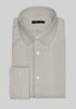 Club Collar Dress Shirt for Men - Blue / Brown Pin Stripes Cotton