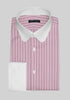 White Club Collar Dress Shirt for Men - Tender Pink Pin Stripes Cotton