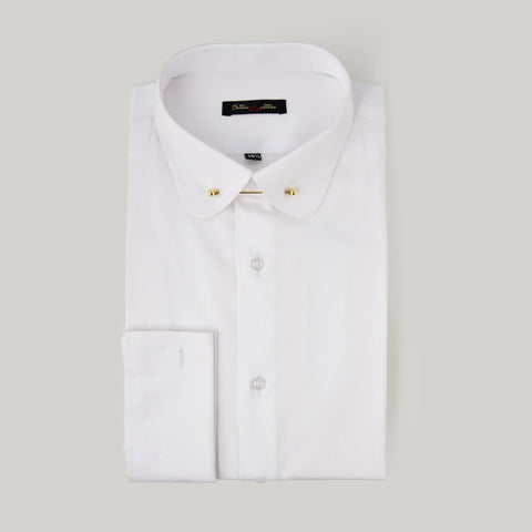 Club Pin Collar Dress Shirt – White Twill